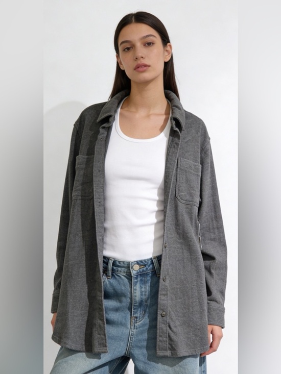 Lucky Brand Tops - L u c k y Brand | Utility Cloud Soft Long Sleeve Gray Flannel Button Down Top